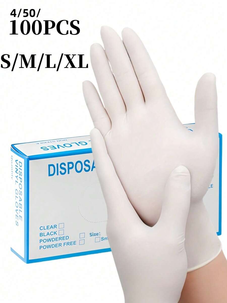 Latex Disposable Glove - 50/100pcs Disposable Nitrile Gloves, Light Pink,
