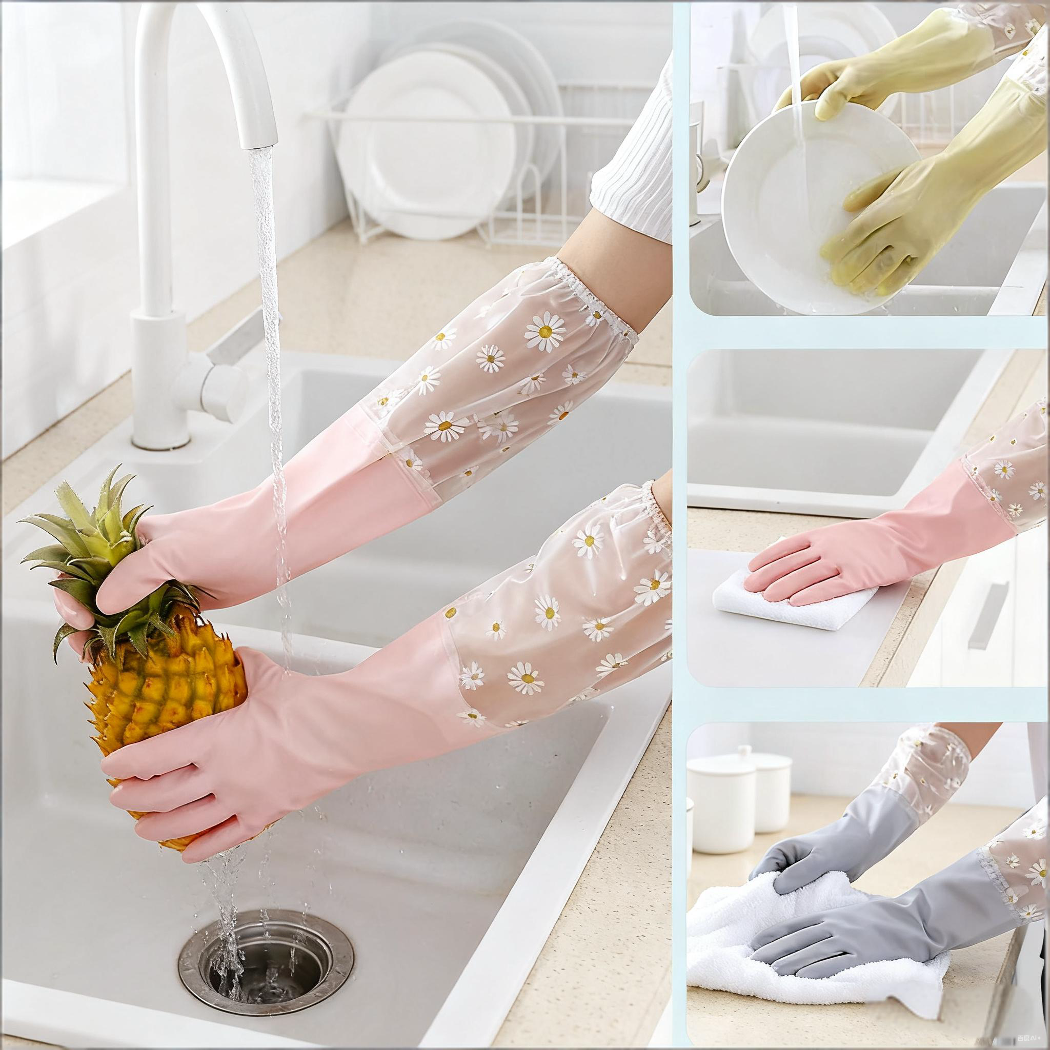 1 Pair Rubber Gloves Long Slee - огляд і ціна Dish Glove Rubber
