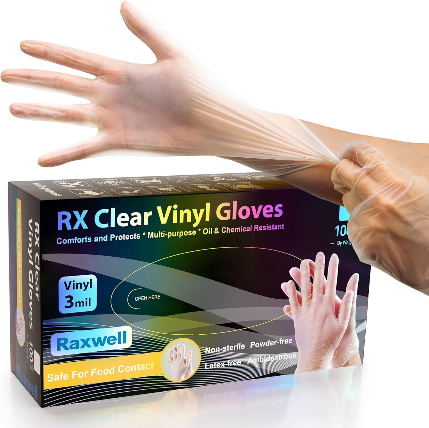 3 Mil Clear Vinyl Gloves - Foo - огляд і ціна Latex Disposable Glove