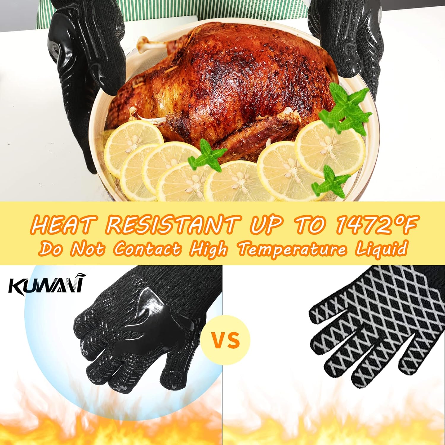 BBQ Gloves, 1472°F Heat Resist - огляд і ціна Heat Resistant Glove