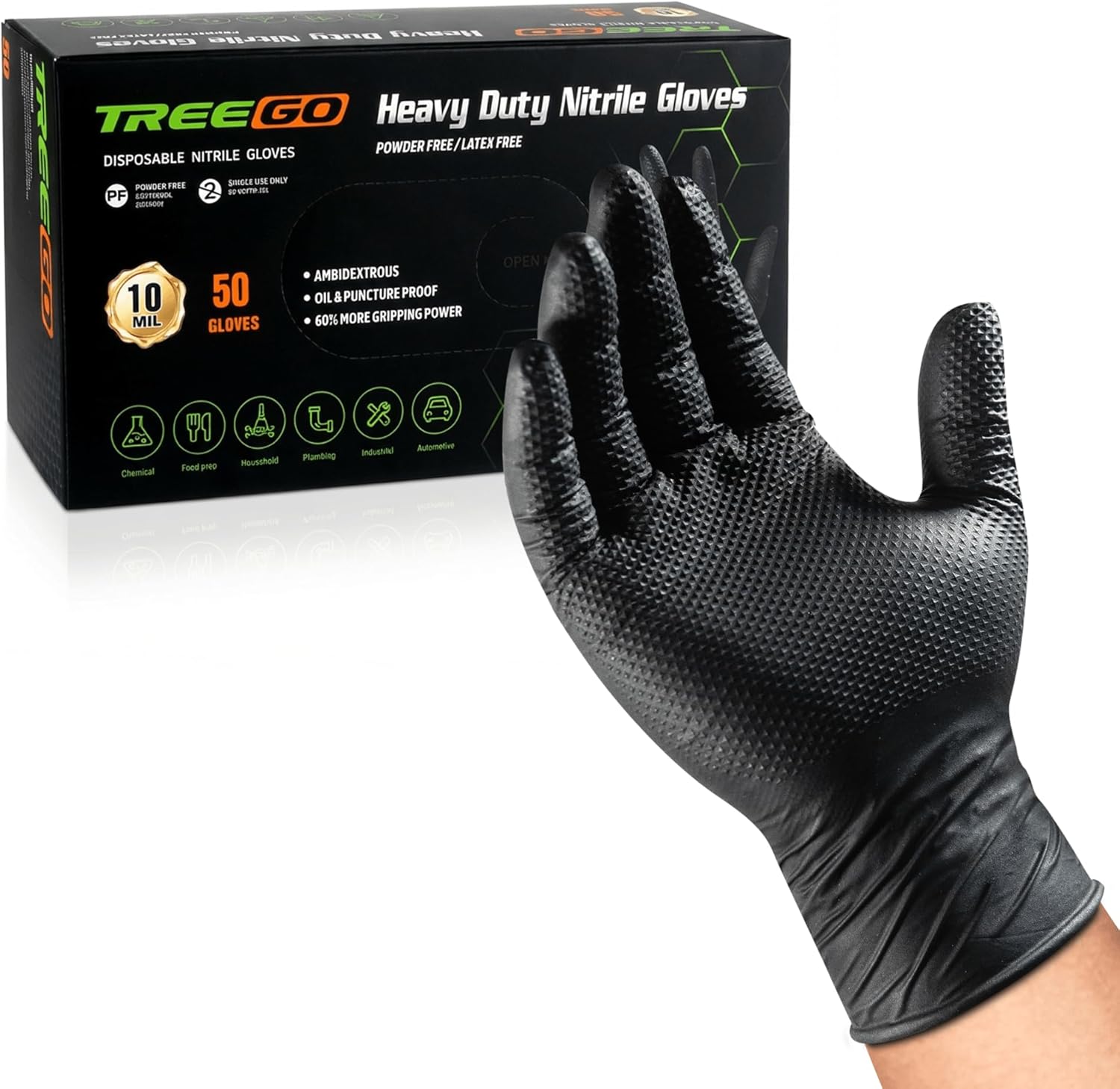 10 Mil Nitrile Gloves Large -  - огляд і ціна Nitrile Mechanic Glove