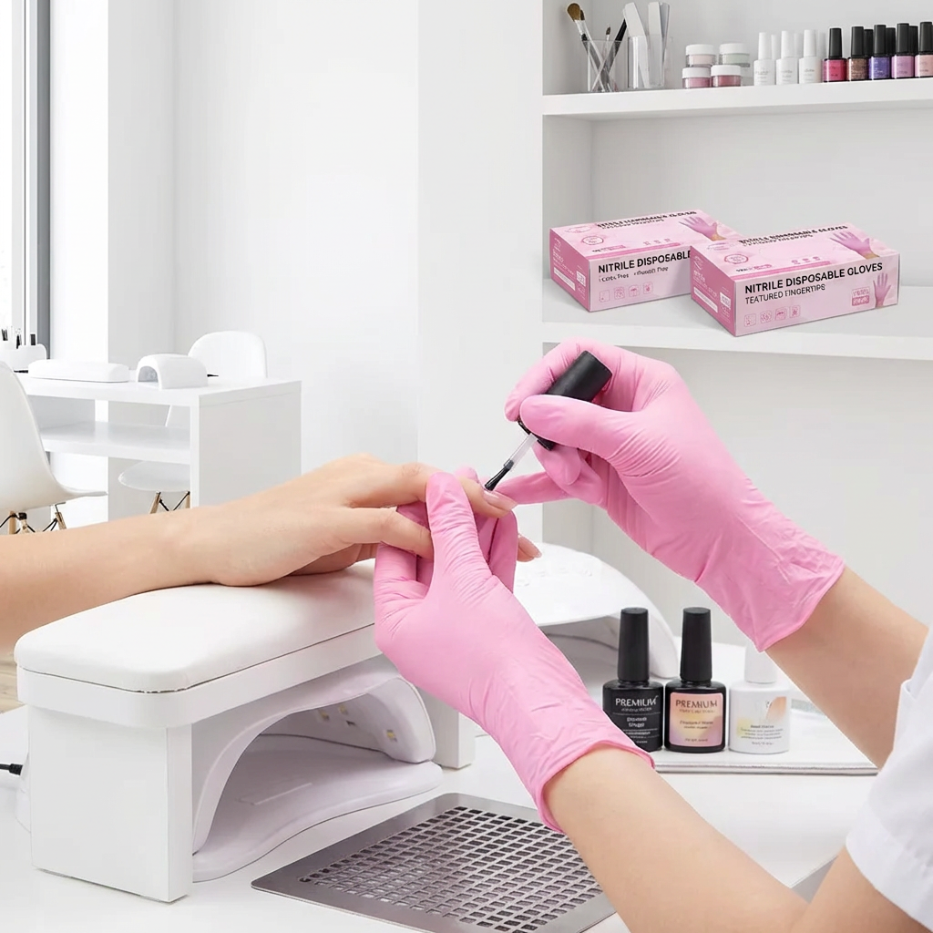 Simple Pink Nitrile Gloves 100 - огляд і ціна Rubber Glove Cleaning
