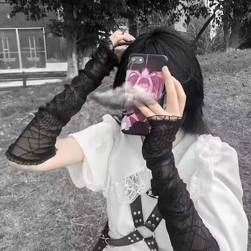 Gothic Lace Spider Web Fingerl - огляд і ціна Fingerless Glove Knit