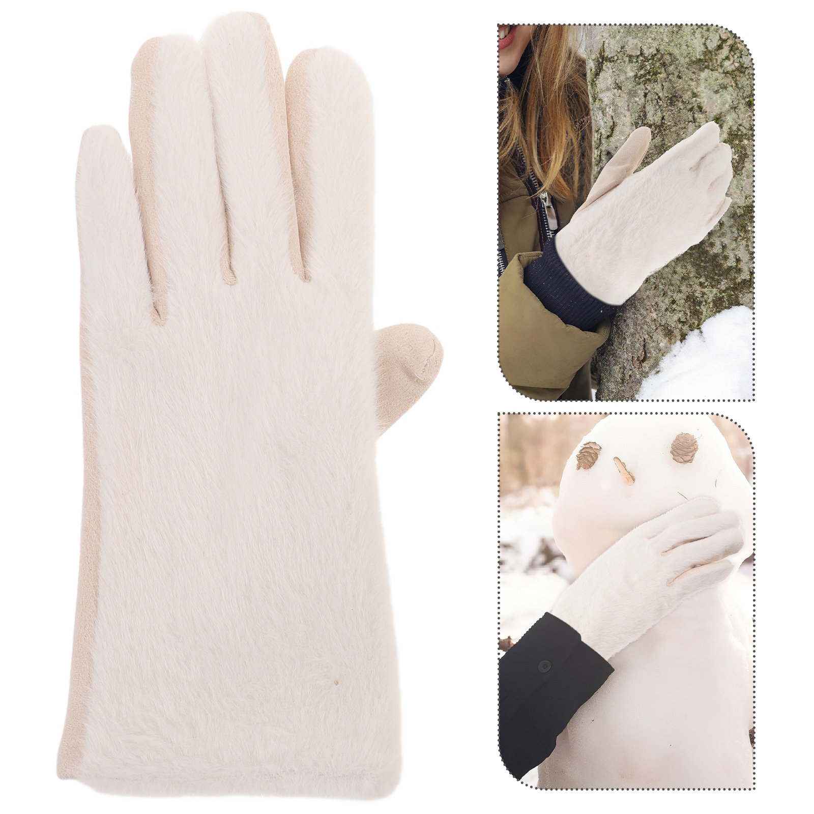 1Pair Fashion White Women Warm - огляд і ціна Winter Glove Insulated