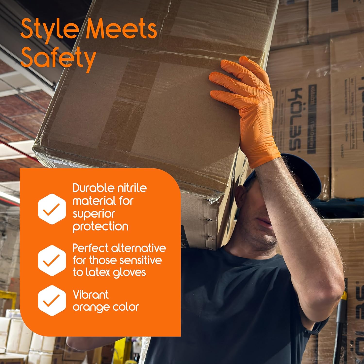 Heavy Duty Orange Nitrile Glov - огляд і ціна Nitrile Mechanic Glove