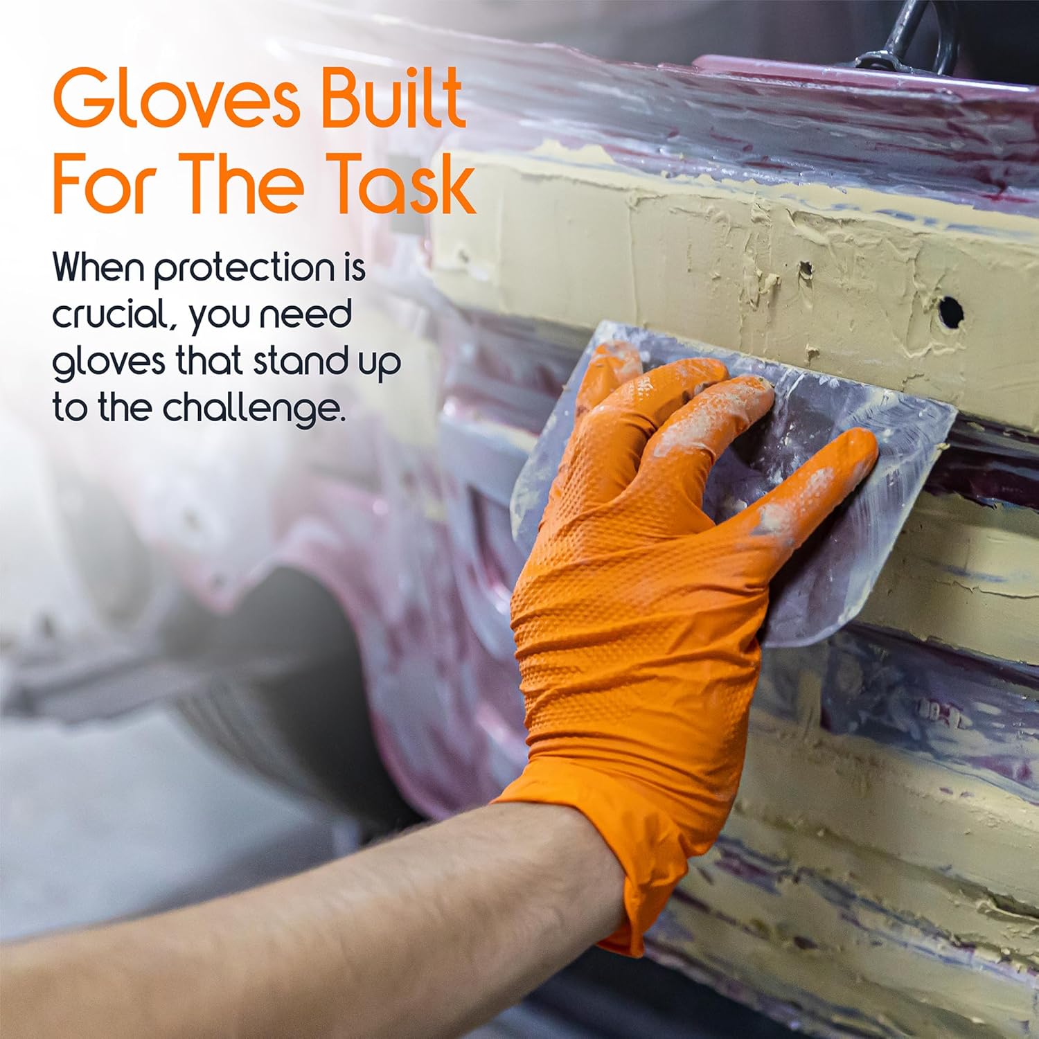 Heavy Duty Orange Nitrile Glov - огляд і ціна Nitrile Mechanic Glove