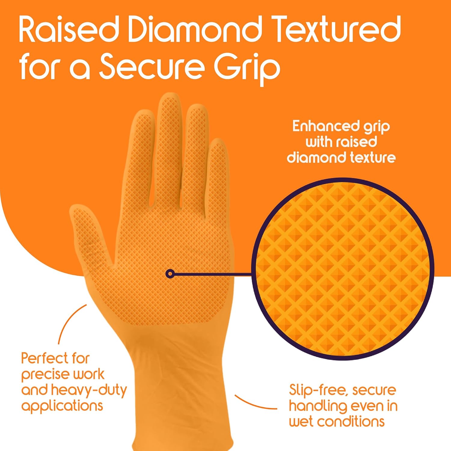 Heavy Duty Orange Nitrile Glov - огляд і ціна Nitrile Mechanic Glove
