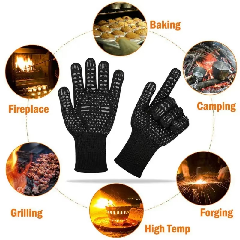 1PCS Piece BBQ Gloves High Tem - огляд і ціна Oven Mitt Silicone