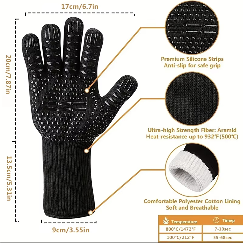 1PCS Piece BBQ Gloves High Tem - огляд і ціна Oven Mitt Silicone