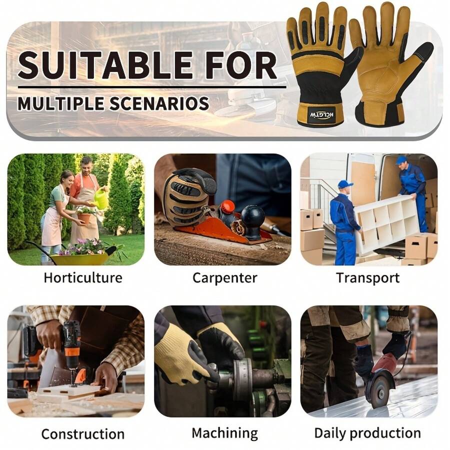 Two Pairs Of Brown Leather Glo - огляд і ціна Work Glove Impact