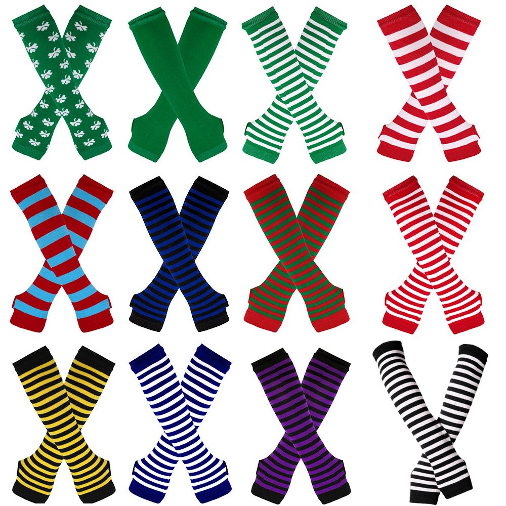 Striped Knitted Handschoenen L - огляд і ціна Fingerless Glove Knit