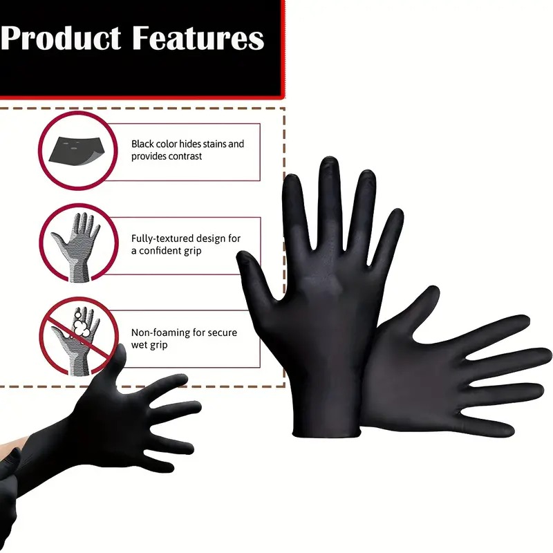 Black Nitrile Disposable Glove - огляд і ціна Nitrile Mechanic Glove