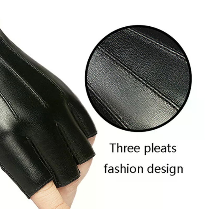 Fingerless Men Gloves PU Leath - огляд і ціна Leather Driving Glove