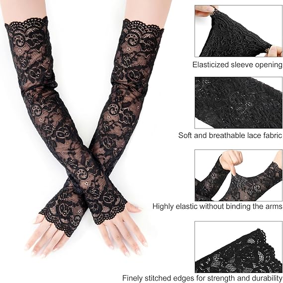New 1Pair Sexy Lace Hollow-Out - огляд і ціна Fingerless Glove Knit