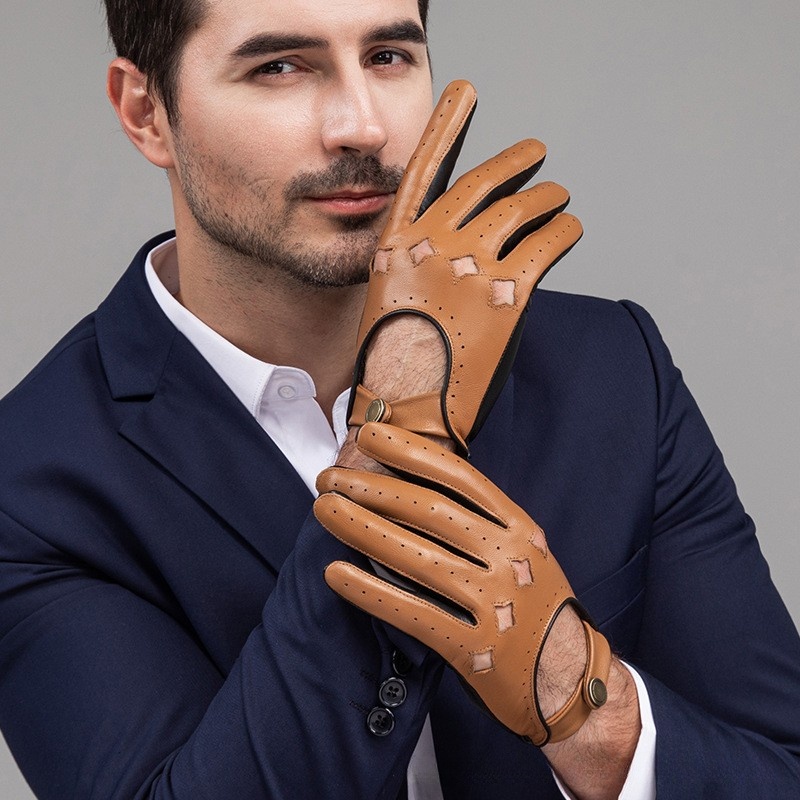 Men Leather Gloves Motorcycle  - огляд і ціна Leather Driving Glove