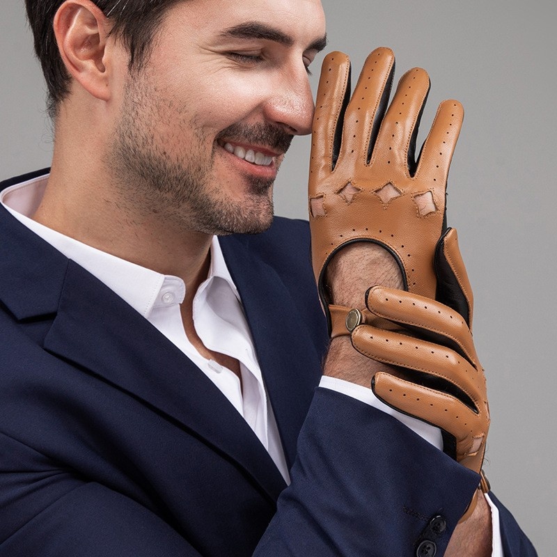 Men Leather Gloves Motorcycle  - огляд і ціна Leather Driving Glove