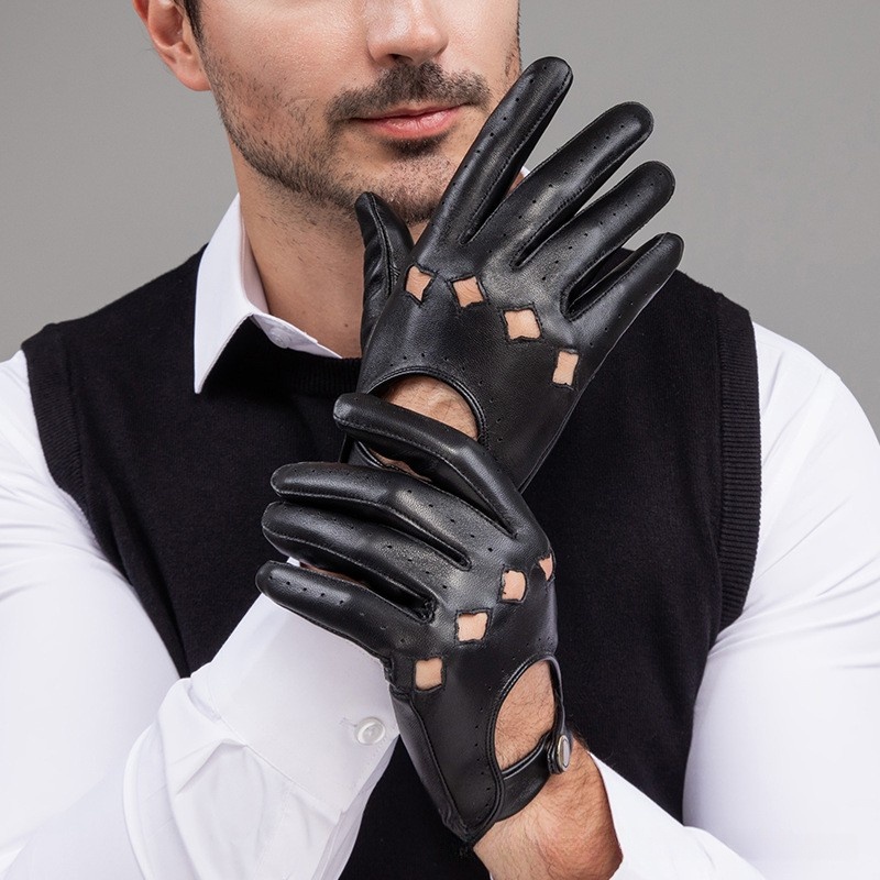 Men Leather Gloves Motorcycle  - огляд і ціна Leather Driving Glove