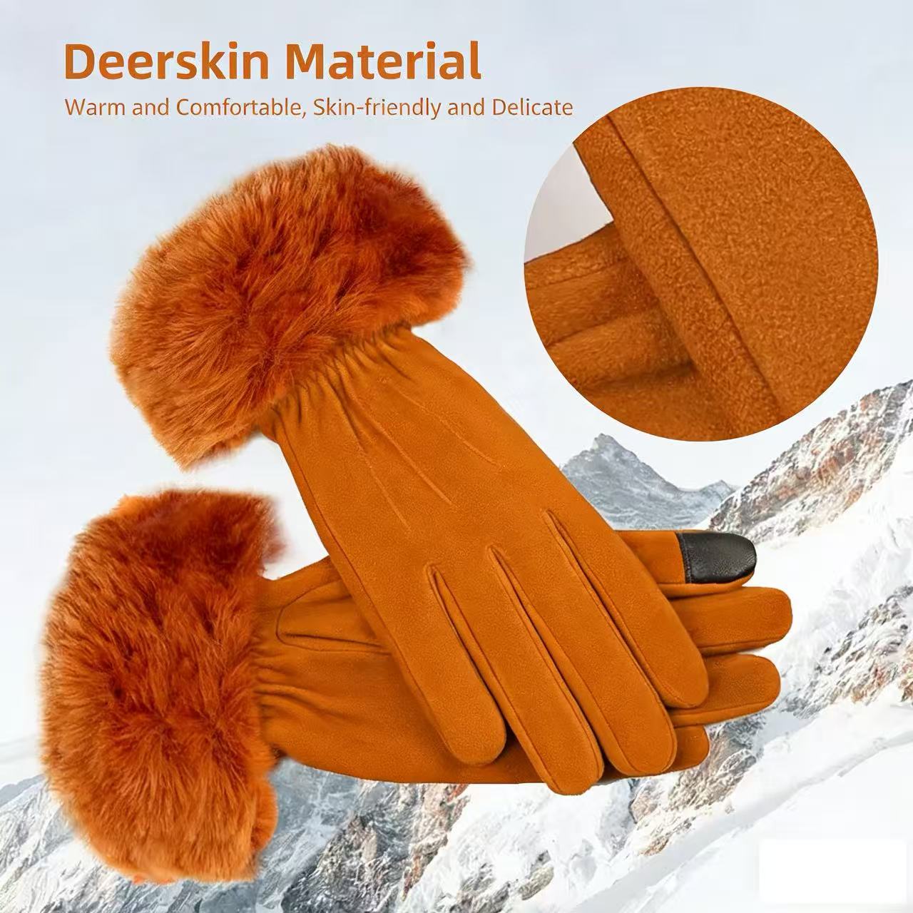 Women's Deerskin Warm Gloves A - огляд і ціна Wool Glove Lined