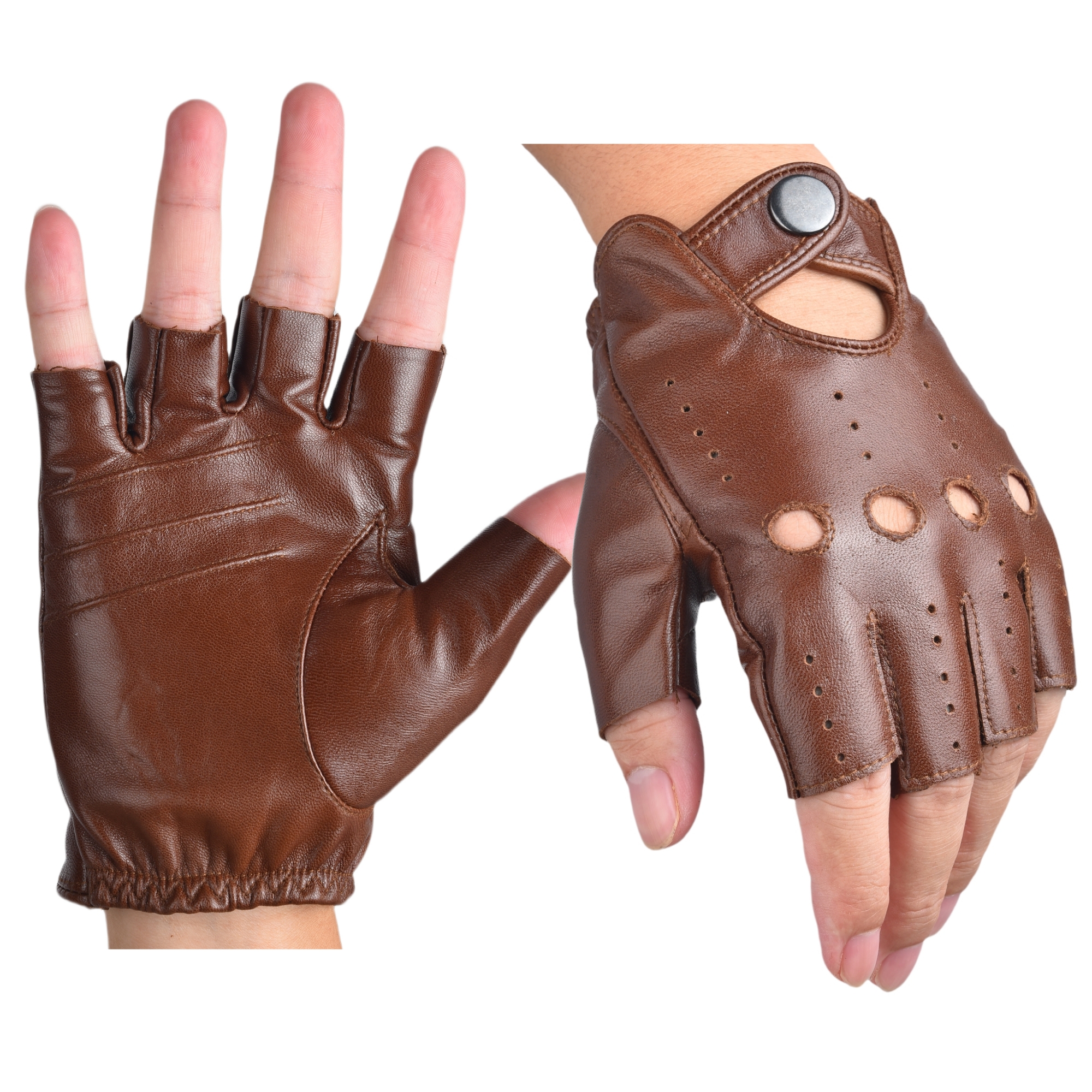 Mens Fingerless Half Finger Le - огляд і ціна Leather Driving Glove