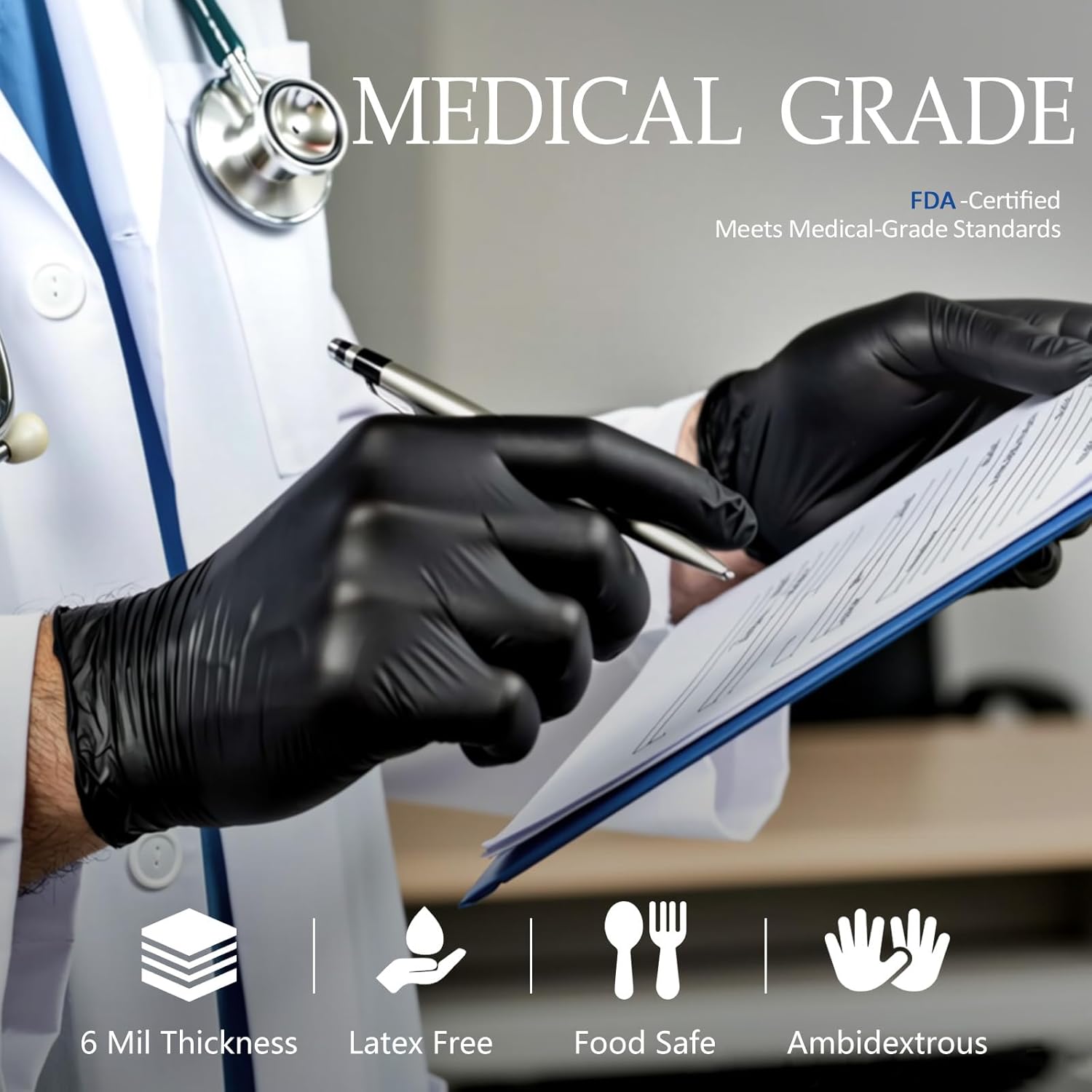 6Mil Disposable Nitrile Gloves - огляд і ціна Exam Glove Nitrile