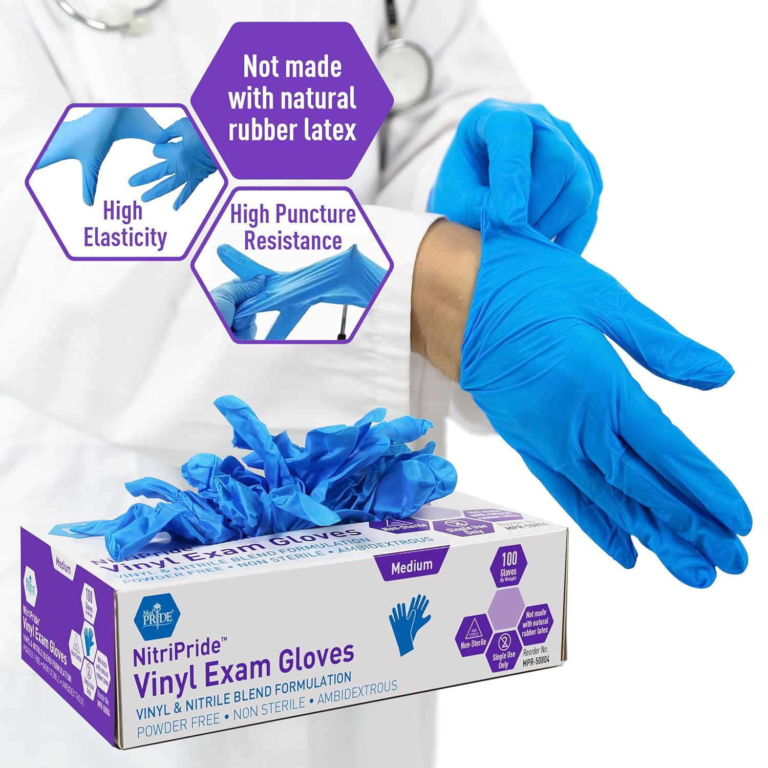 Powder-Free Nitrile/Vinyl Blen - огляд і ціна Latex Disposable Glove