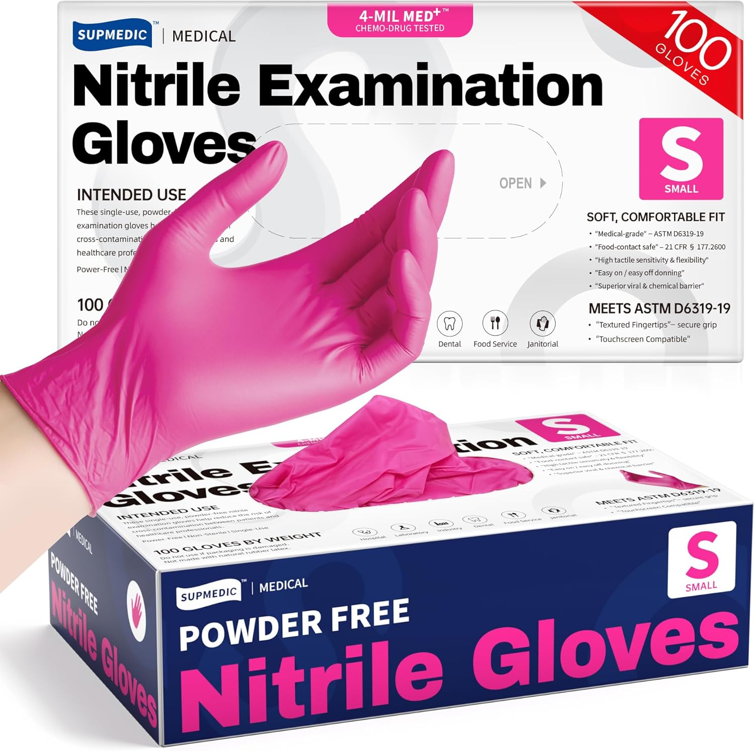 4 Mil Nitrile Exam Gloves, Pow - огляд і ціна Exam Glove Nitrile