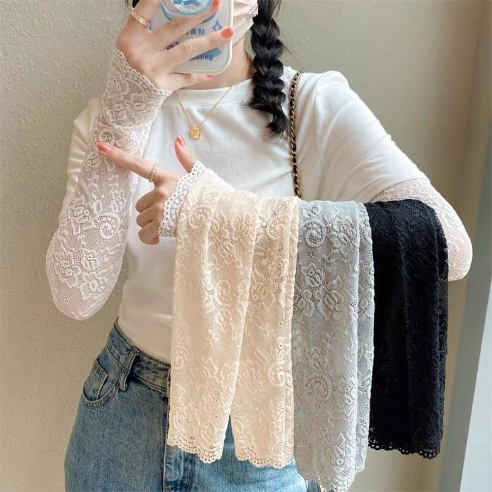 Women Long Lace Gloves Fishnet - огляд і ціна Fingerless Glove Knit