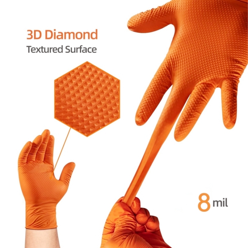 Heavy Duty Orange Nitrile Glov - огляд і ціна Nitrile Mechanic Glove