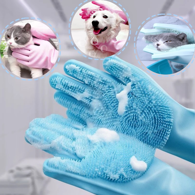 Pet Grooming Gloves for Dogs A - огляд і ціна Rubber Glove Cleaning