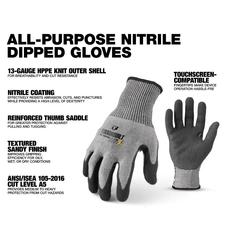 ToughBuilt TB-P2-112-5-L Nitri - огляд і ціна Nitrile Mechanic Glove