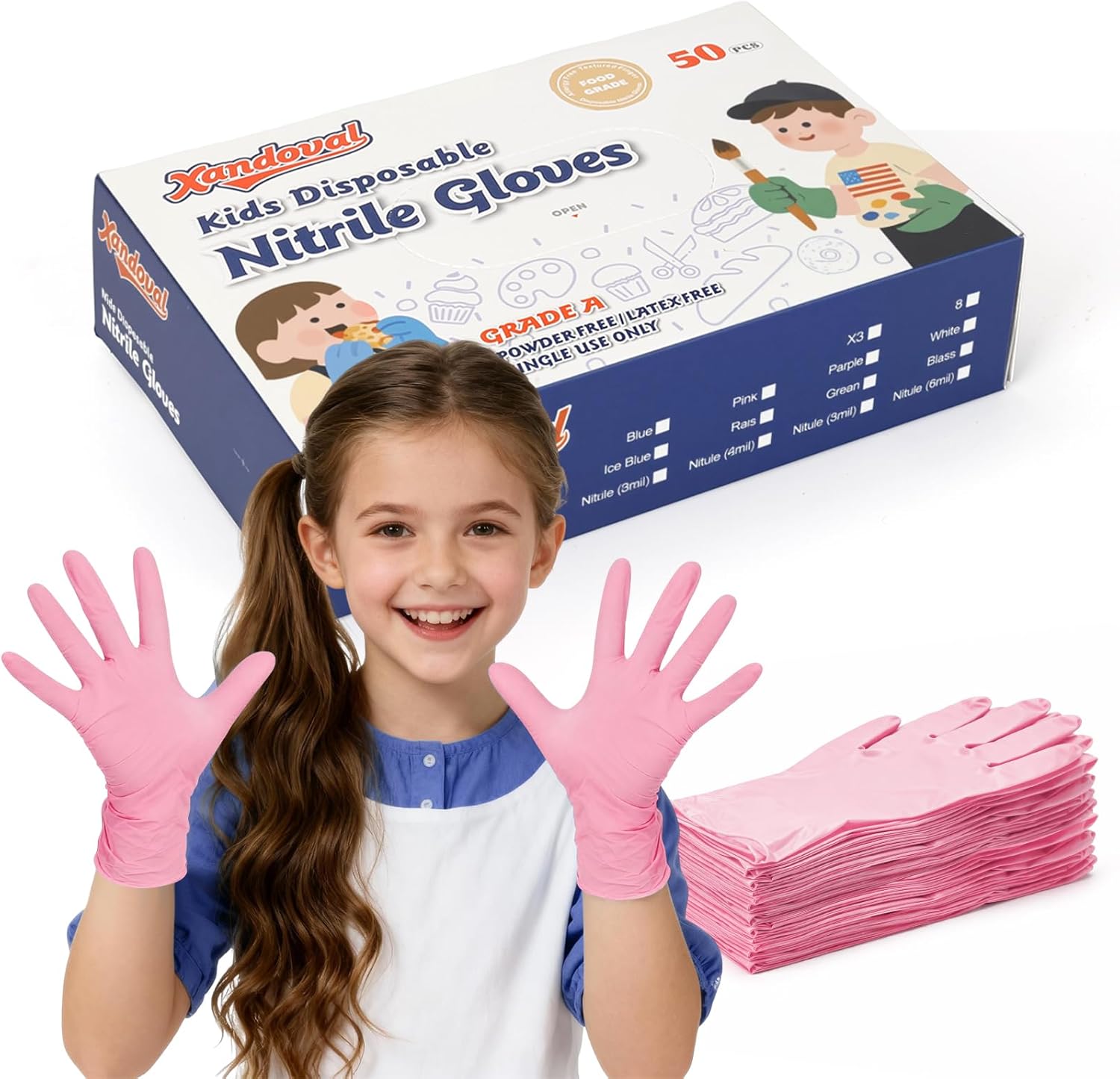 Kids Disposable Gloves for 3-8 - огляд і ціна Latex Disposable Glove