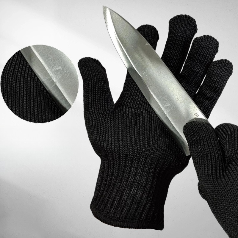 1 Pair Black Steel Wire Metal  - огляд і ціна Cut Resistant Glove